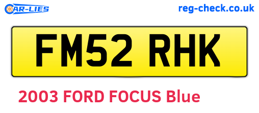 FM52RHK are the vehicle registration plates.