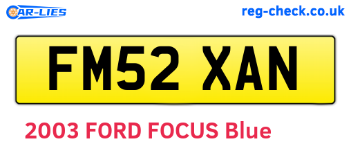 FM52XAN are the vehicle registration plates.