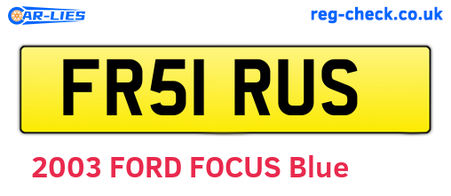 FR51RUS are the vehicle registration plates.