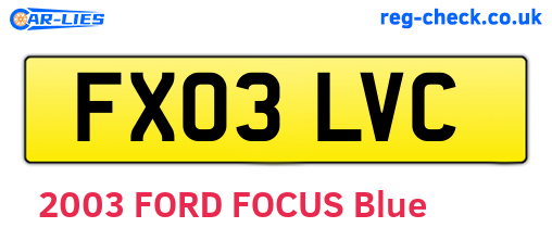 FX03LVC are the vehicle registration plates.
