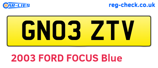 GN03ZTV are the vehicle registration plates.