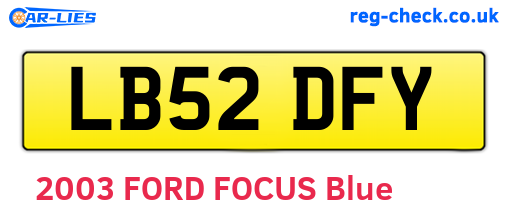 LB52DFY are the vehicle registration plates.