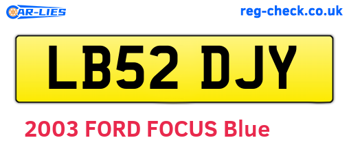LB52DJY are the vehicle registration plates.