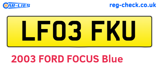 LF03FKU are the vehicle registration plates.