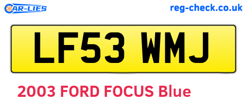 LF53WMJ are the vehicle registration plates.