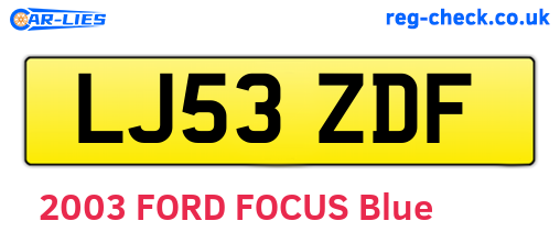 LJ53ZDF are the vehicle registration plates.