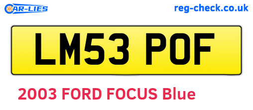 LM53POF are the vehicle registration plates.