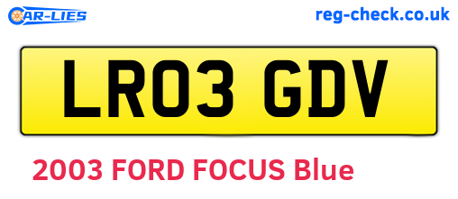 LR03GDV are the vehicle registration plates.