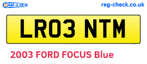 LR03NTM are the vehicle registration plates.