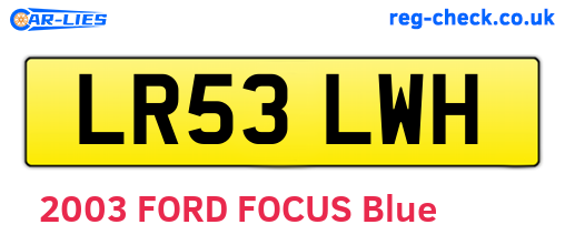 LR53LWH are the vehicle registration plates.