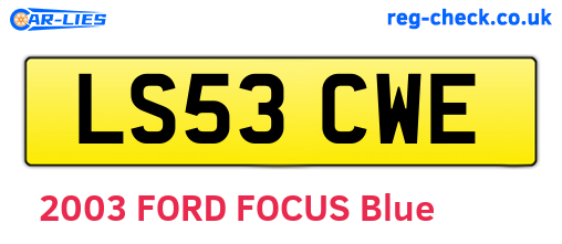 LS53CWE are the vehicle registration plates.