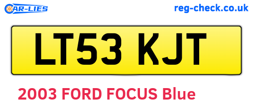 LT53KJT are the vehicle registration plates.