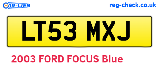 LT53MXJ are the vehicle registration plates.