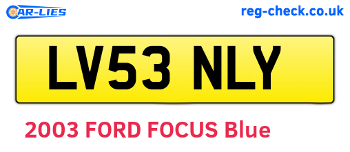 LV53NLY are the vehicle registration plates.
