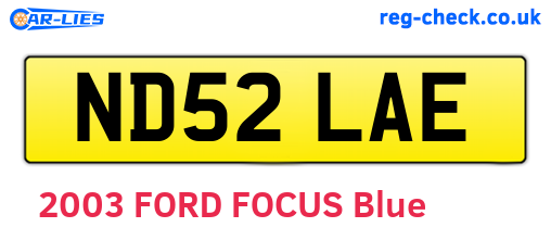 ND52LAE are the vehicle registration plates.