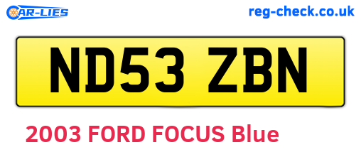 ND53ZBN are the vehicle registration plates.