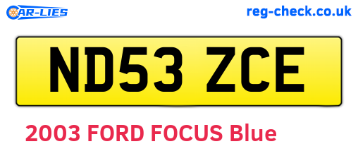 ND53ZCE are the vehicle registration plates.