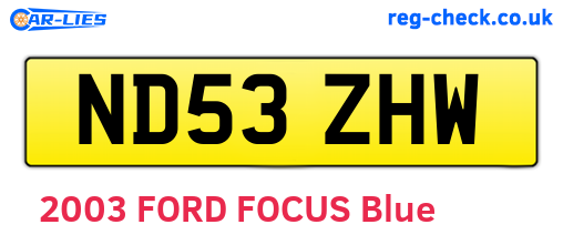 ND53ZHW are the vehicle registration plates.