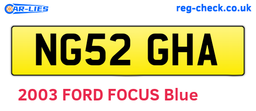 NG52GHA are the vehicle registration plates.