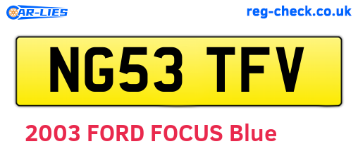 NG53TFV are the vehicle registration plates.