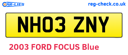 NH03ZNY are the vehicle registration plates.