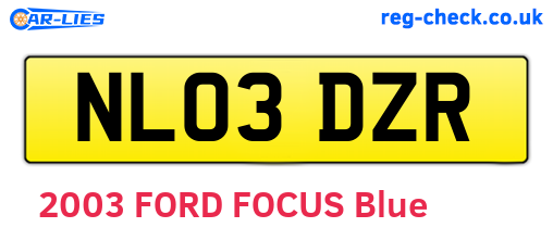 NL03DZR are the vehicle registration plates.