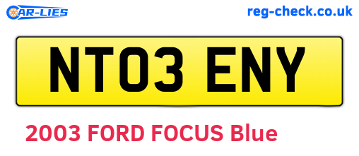 NT03ENY are the vehicle registration plates.