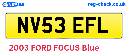 NV53EFL are the vehicle registration plates.