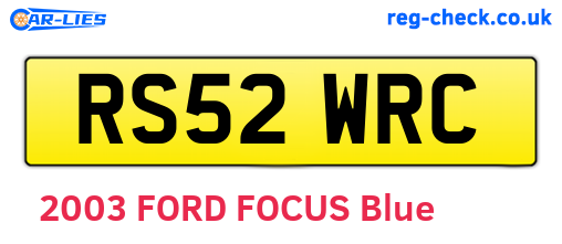 RS52WRC are the vehicle registration plates.