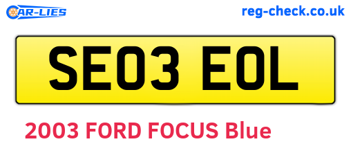 SE03EOL are the vehicle registration plates.