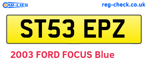ST53EPZ are the vehicle registration plates.