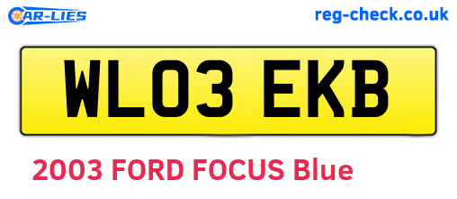 WL03EKB are the vehicle registration plates.