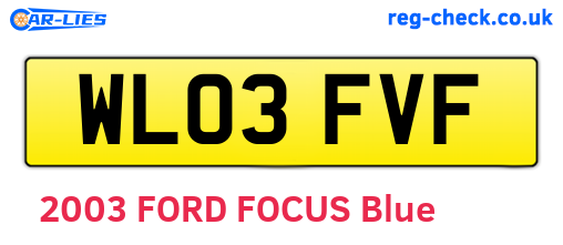 WL03FVF are the vehicle registration plates.