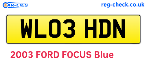 WL03HDN are the vehicle registration plates.