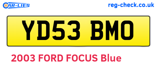 YD53BMO are the vehicle registration plates.