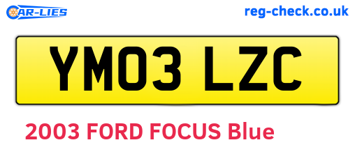 YM03LZC are the vehicle registration plates.