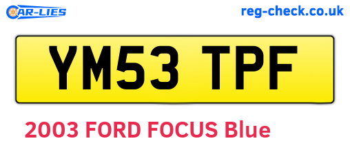 YM53TPF are the vehicle registration plates.