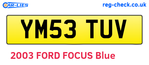 YM53TUV are the vehicle registration plates.