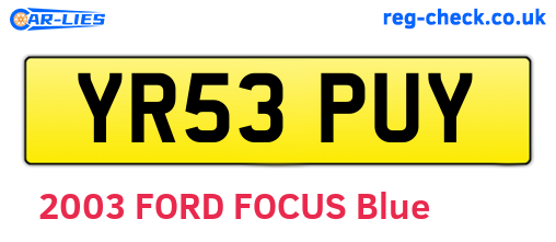 YR53PUY are the vehicle registration plates.