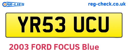YR53UCU are the vehicle registration plates.
