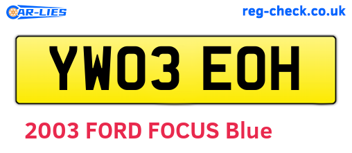 YW03EOH are the vehicle registration plates.