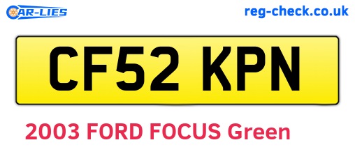 CF52KPN are the vehicle registration plates.