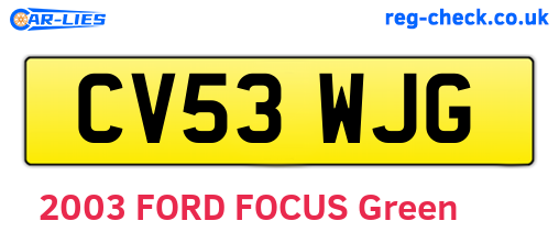 CV53WJG are the vehicle registration plates.