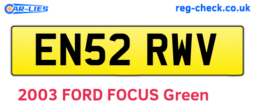 EN52RWV are the vehicle registration plates.