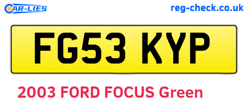 FG53KYP are the vehicle registration plates.