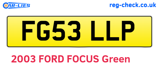 FG53LLP are the vehicle registration plates.
