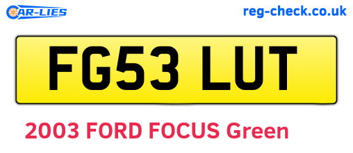 FG53LUT are the vehicle registration plates.