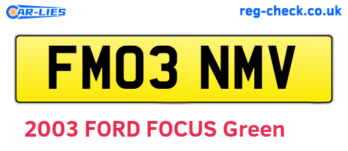 FM03NMV are the vehicle registration plates.