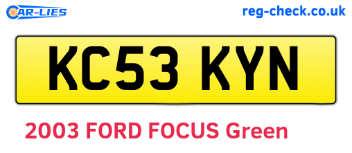 KC53KYN are the vehicle registration plates.