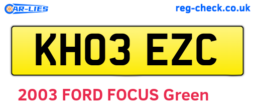 KH03EZC are the vehicle registration plates.